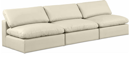 Comfy - Faux Leather Modular Armless Sofa 3 Seats