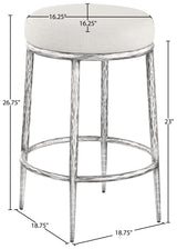 Ferro - Upholstered Backless Counter Stool With Brushed Silver Base