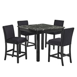 5 Piece Counter Height Dining Set With Table And Upholstered Chairs