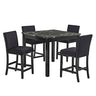 5 Piece Counter Height Dining Set With Table And Upholstered Chairs