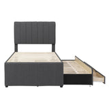 Upholstered Design Platform Bed With Trundle