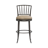 Vince - Commercial Grade Steel Frame Faux Leather Upholstered Swivel Bar Height Barstool
