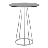 Canary - Counter Table - Chrome Metal, Black Mdf