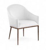 Ferro - Upholstered Dining Arm Chair With Brushed Bronze Legs