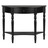 Half Moon Console Table With Drawer & Shelf