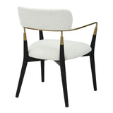 Savannah - Chair (Set of 2) - Black Wood, Gold Metal, Cream Fabric