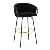 Claire - 30" Fixed-Height Barstool (Set of 2) - Black Base