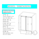 Frameless Single Sliding Shower Doors, 5 / 16" Thick Sgcc Tempered Glass - Brushed Nickel