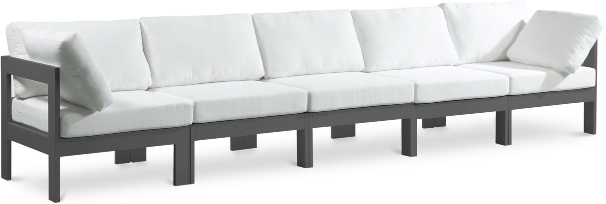 Nizuc - Outdoor Patio 5 Seat Modular Sofa With Gray Frame