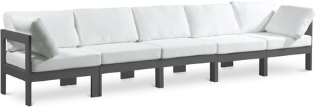 Nizuc - Outdoor Patio 5 Seat Modular Sofa With Gray Frame