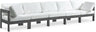 Nizuc - Outdoor Patio 5 Seat Modular Sofa With Gray Frame