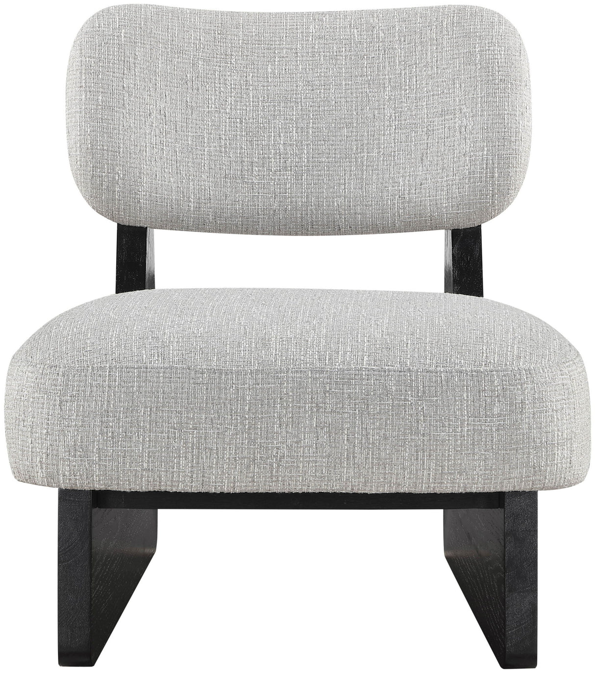 Vetra - Linen Textured Fabric Upholstered Accent Chair With Black Base