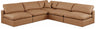 Comfy - 5 Piece Faux Leather Modular Corner Armless Sectional