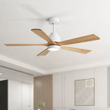 52" Ceiling Fan With Remote Control, Dimmable 3 Color Temperature LED Light, Quiet Reversible DC Motor
