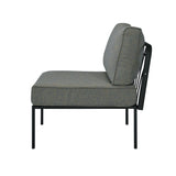 Rajni - Patio Armless Chair - Gray Fabric & Black