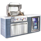 Mont Alpi Artwood Series 6.5 Ft Natural Gas Outdoor Kitchen Island w/ 4-Burner Grill - MA400-AW