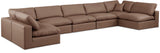 Comfy - 7 Piece Faux Leather Modular Armless Sectional