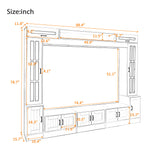 Wall Unit Entertainment Center With Bookshelves For TVs Up To 80"