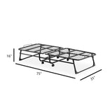 Folding Rollaway Bed With 4" Twin Mattress - White