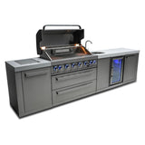 Mont Alpi Original Series 11 Ft Propane Outdoor Kitchen Island w/ Side Burner & Beverage Center - MAi805-BEV