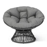 Ergonomic Wicker Chair With Cloud Thick Density Cushion, 3 Proof Cover High Capacity Iron Frame Fluid 360° Swivel