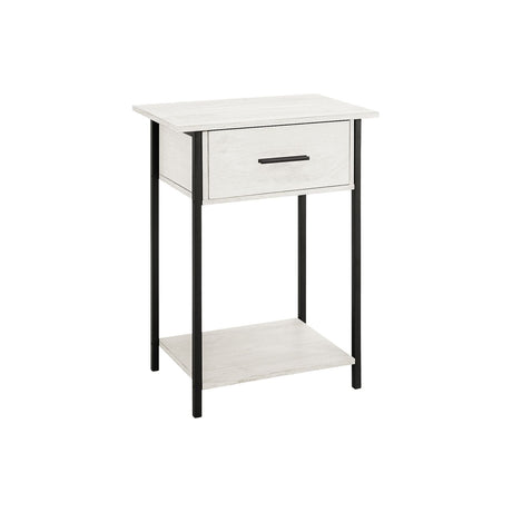 Contemporary 2 Tier Accent Table With Storage Drawer