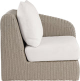 Seacrest - Olefin Water Resistant Fabric And Wicker Outdoor Patio Right Arm Chair