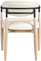 Riccio - Faux Leather Dining Arm Chair (Set of 2) - Natural Frame