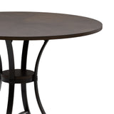 Winslow - 5-Piece Round Walnut Wood Tabletop Dining Table Set With Stools, Seats Up To 4 - Mushroom Brown / Black