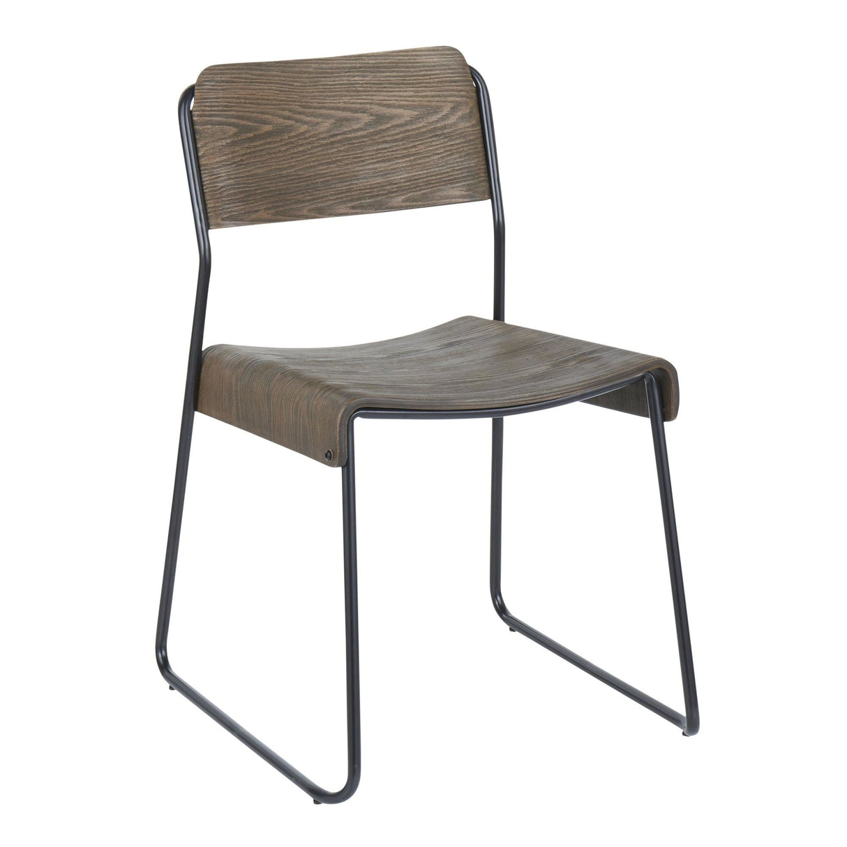 Dali - Chair - Black Metal And Espresso Wood (Set of 2)