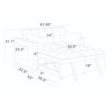 Sienna - Tufted Convertible Sleeper Sofa With Chaise - Gray