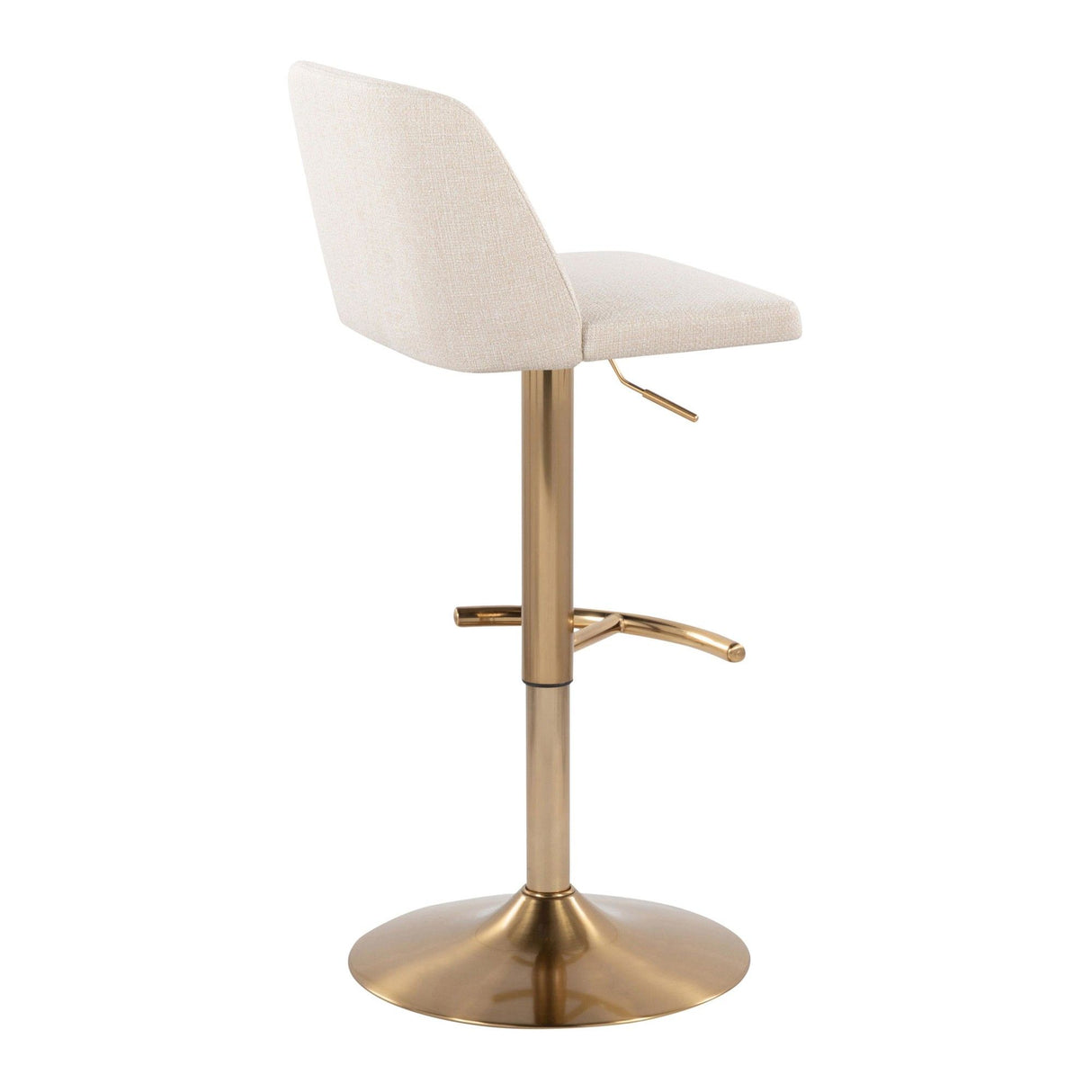 Toriano - Adjustable Barstool (Set of 2) - Gold And Beige