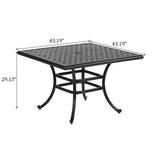 44" Square Dining Table - Dark Lava Bronze