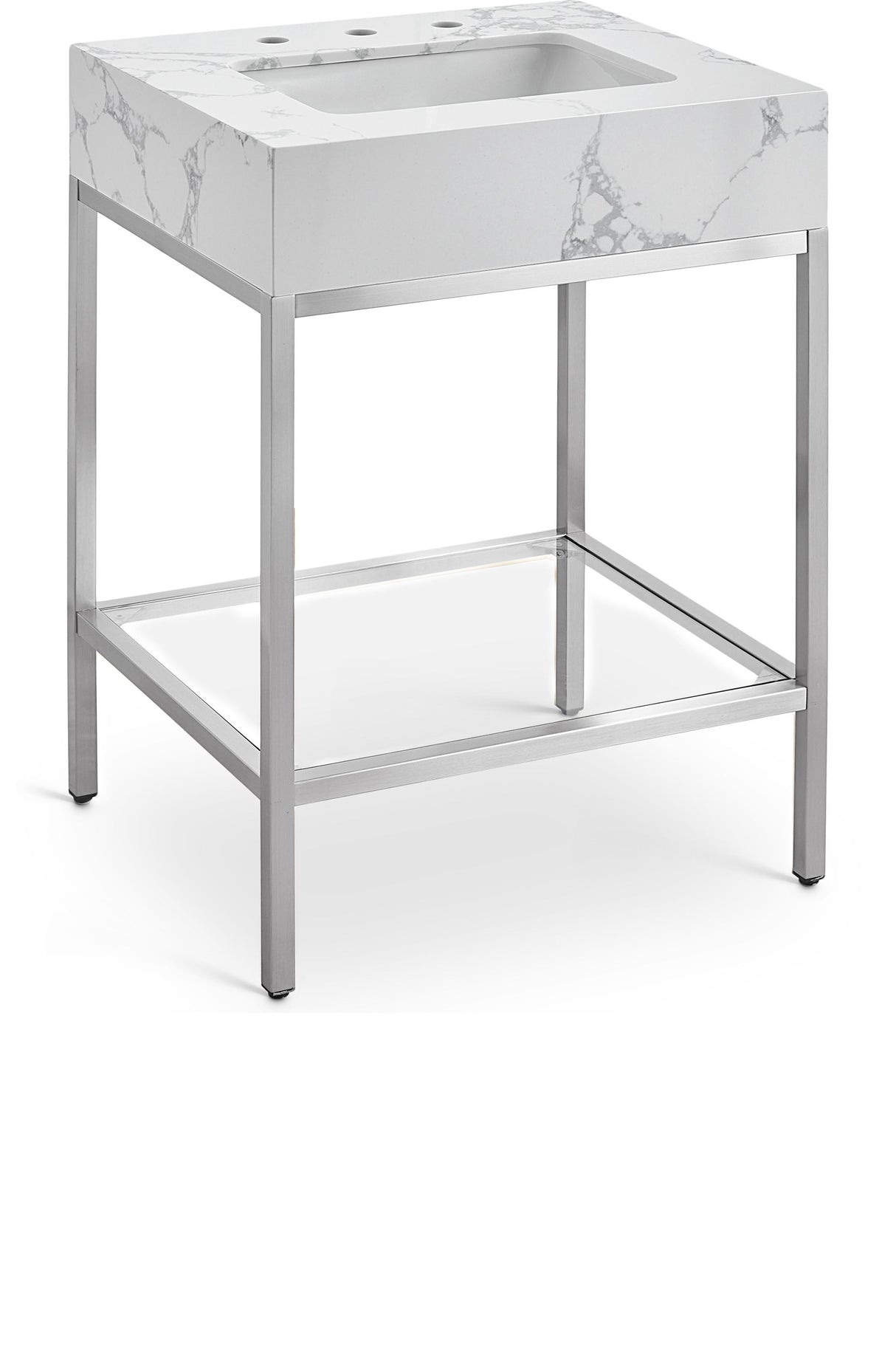 Marmo - Engineered Marble Bathroom Vanity With Chrome Base