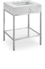 Marmo - Engineered Marble Bathroom Vanity With Chrome Base