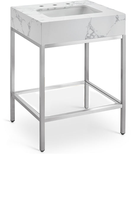 Marmo - Engineered Marble Bathroom Vanity With Chrome Base