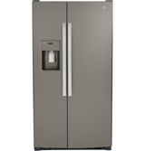 GE GSS25GMPES - 36 in. 25.3 cu. ft. Side by Side Refrigerator with Ice & Water Dispenser, Fingerprint Resistant - Slate