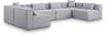 Cube - Linen 6 Piece Modular Armless Sectional