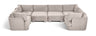 Hammond - Velvet Performance Fabric Upholstered 6 Piece U-Shaped Sectional