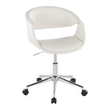 Curvo - Upholstered 5-Star Task Chair - Chrome Metal Base