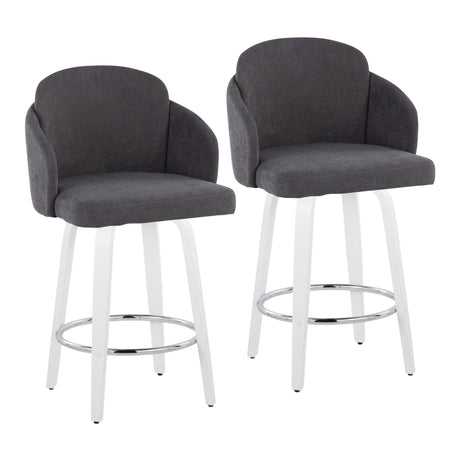 Cinch - Contemporary Fixed-Height Swivel Counter Stool (Set of 2) - White Wood