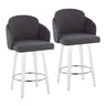 Cinch - Contemporary Fixed-Height Swivel Counter Stool (Set of 2) - White Wood