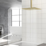 16" Square Rainfall Shower Head Fixed Wall Mount With Full Body Coverage & Self Cleaning Silicone Nozzles