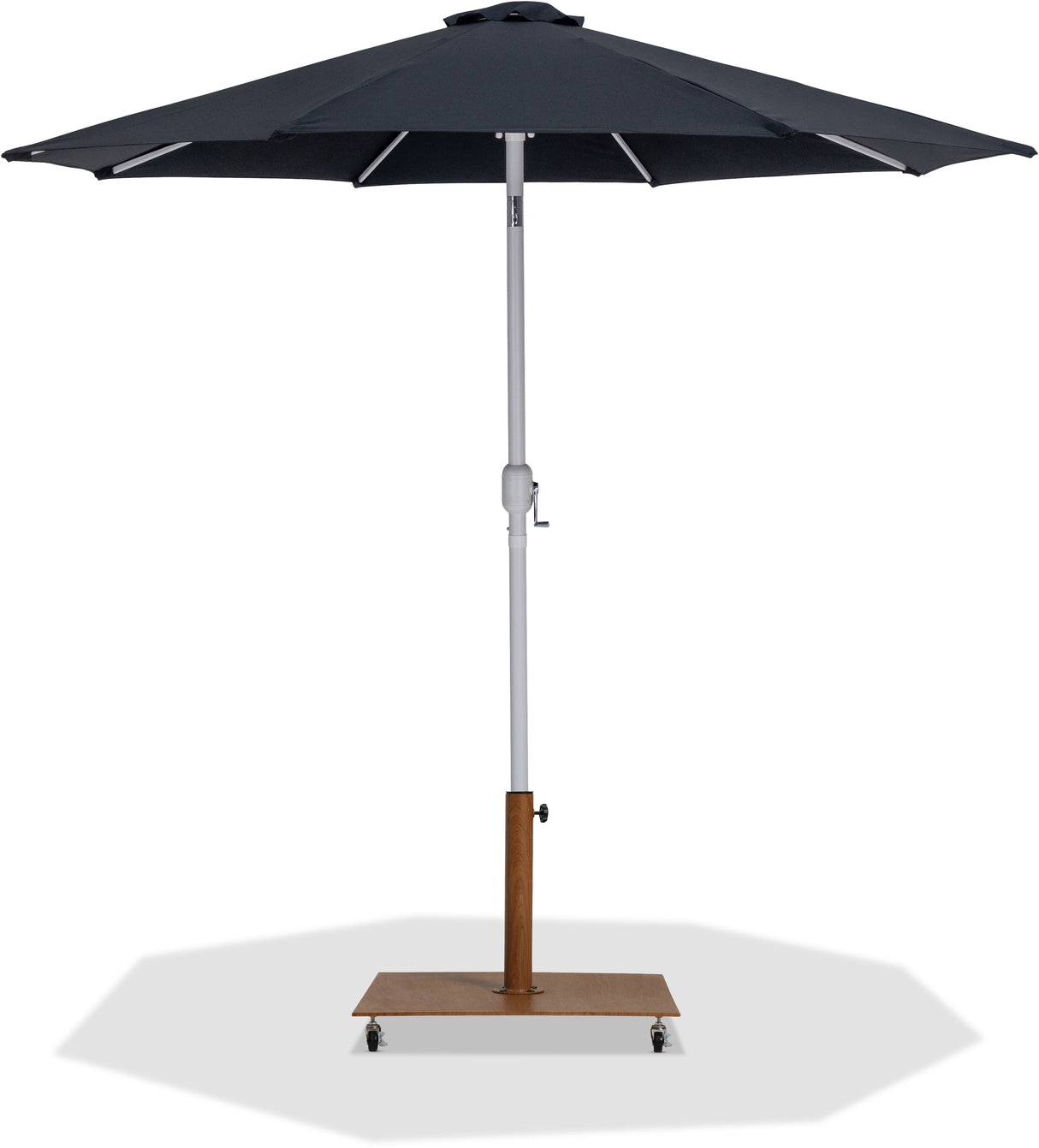 Fiji - Aluminum Patio Umbrella With Square Teak And White Base