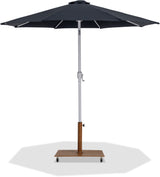 Fiji - Aluminum Patio Umbrella With Square Teak And White Base