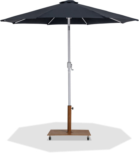 Fiji - Aluminum Patio Umbrella With Square Teak And White Base