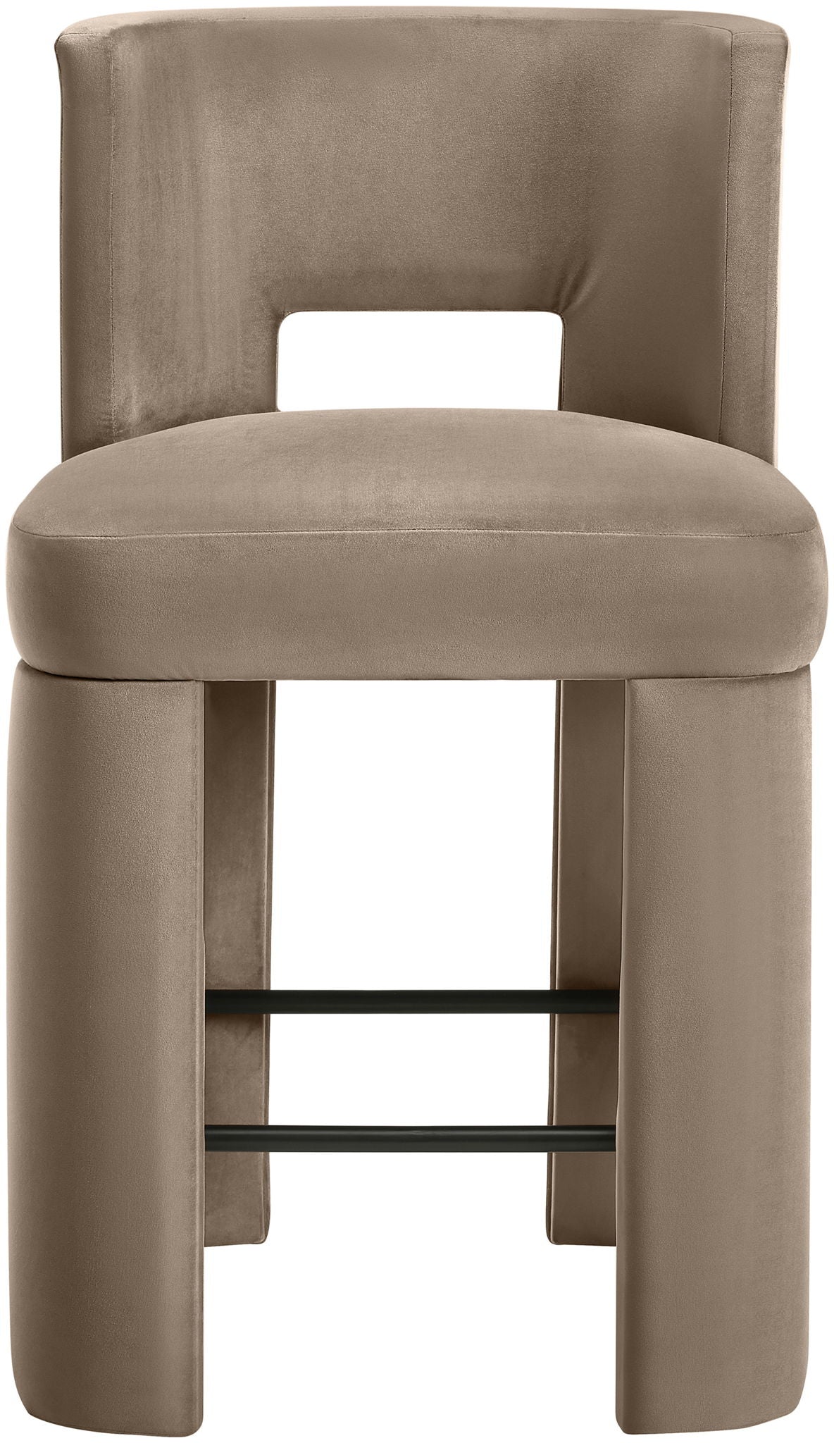 Zuno - Velvet Performance Fabric Upholstered Counter Stool (Set of 2)