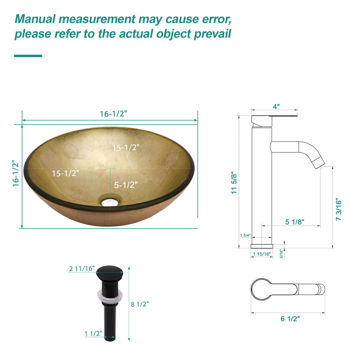 Vessel Sink With Faucet And Pop-Up Drain