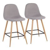 Pebble - Mid-Century Modern Counter Stool With Light Gray Seat (Set of 2)