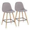 Pebble - Mid-Century Modern Counter Stool With Light Gray Seat (Set of 2)
